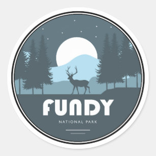 Sticker Rond Parc national Fundy Deer