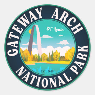Sticker Rond Parc national Gateway Arch Saint Louis - Missouri