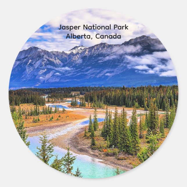 Sticker Rond Parc national Jasper, Alberta, Canada (Devant)