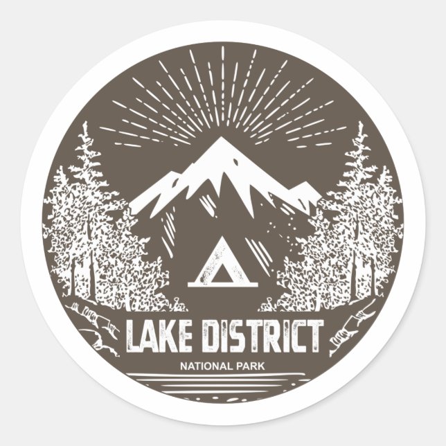 Sticker Rond Parc national Lake District (Devant)