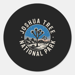 Sticker Rond Parc national rétro randonnée Joshua Tree États-Un
