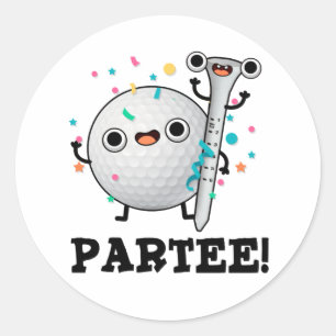 Sticker Rond Parc-Tee Funny Golf Pun