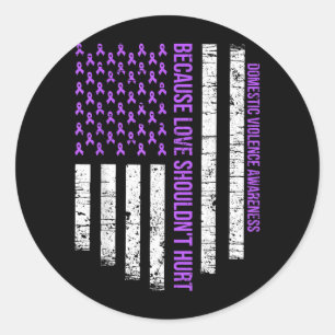Sticker Rond Parce que l'amour ne devrait pas faire mal Drapeau