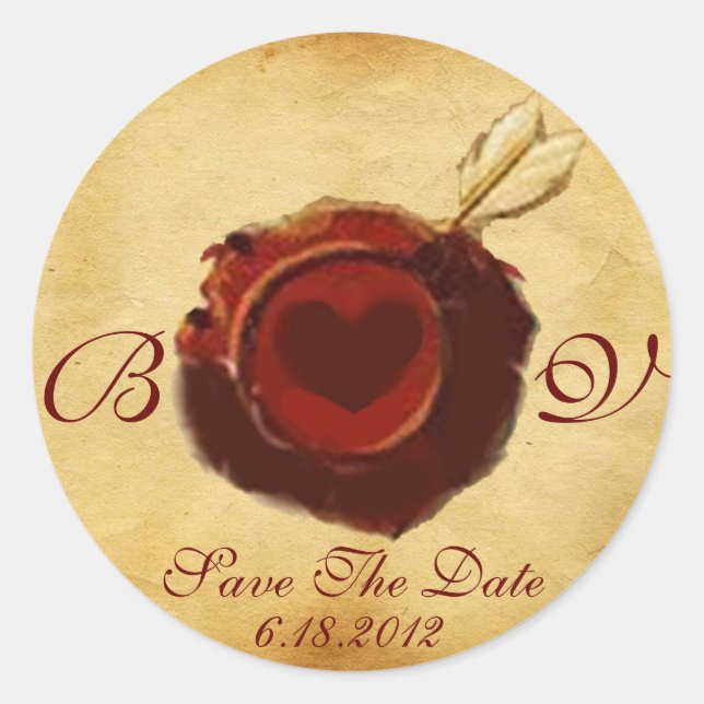 STICKER ROND PARCHEMENT DE SCELLULAIRE DE CIRE DU COEUR D'ANGE  (Devant)