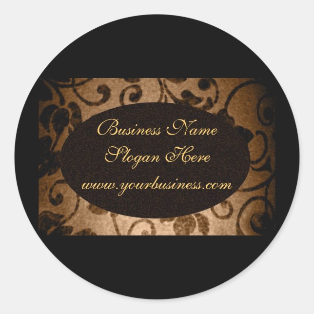 Sticker Rond Parchemin Oval Custom Business Seal (Devant)
