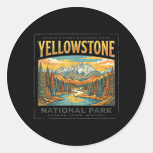 Sticker Rond Parcs nationaux de Yellowstone Wyoming Plein air N