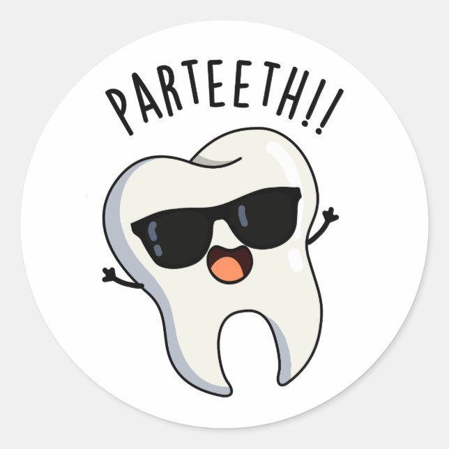 Sticker Rond Pardents Funny Puns Dentaires (Devant)