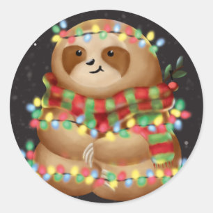 Sticker Rond Paresse de Noël