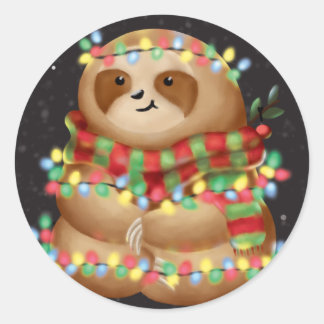 Sticker Rond Paresse de Noël