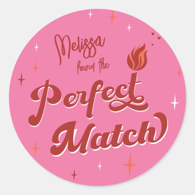 Sticker Rond Parfait Match Bachelorette Party (Devant)