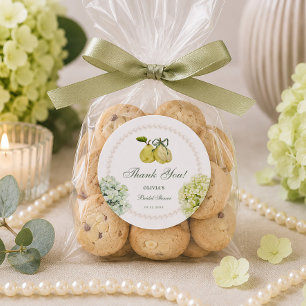 Sticker Rond Parfaite Paire de Poires Hydrangea Verte Baby Show
