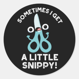 Sticker Rond Parfois, J'Ai Un Petit Jeu De Ciseaux Drôle