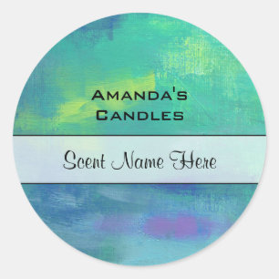 Sticker Rond Parfum Abstrait de bougie verte et bleue