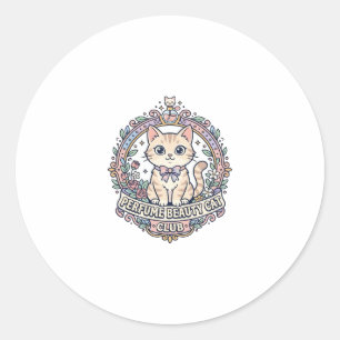 Sticker Rond Parfum Beauté Chat Mignon Chat T-Shirt Design - Pa