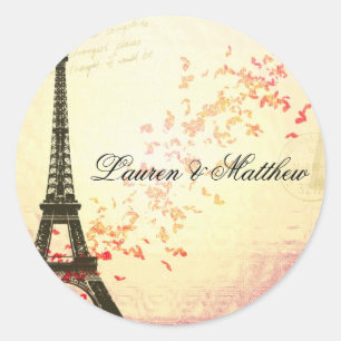 Sticker Rond Paris en amour - Tour Eiffel