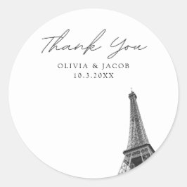 Sticker Rond Paris France Mariage Favor Photo Merci