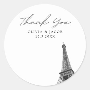 Sticker Rond Paris France Mariage Favor Photo Merci