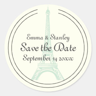 Sticker Rond Paris Monnaie mariage Tour Eiffel Enregistrer la d
