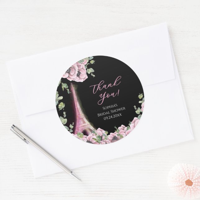 Sticker Rond Parisian Oh La La Bridal Shower (Enveloppe)