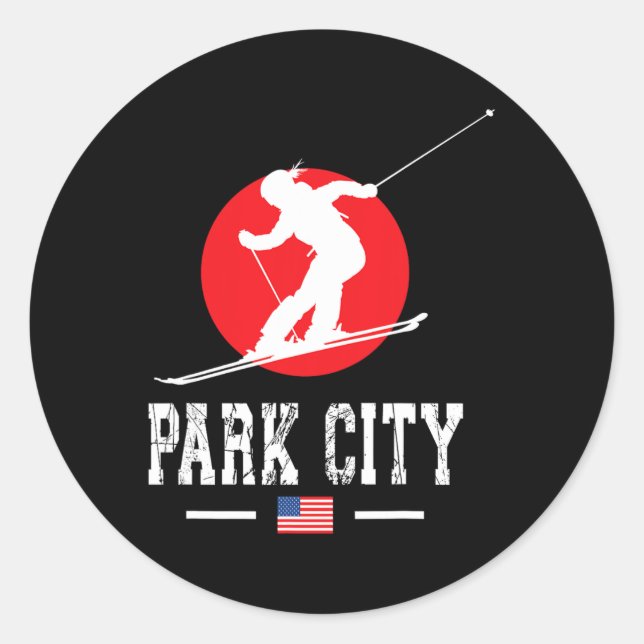 Sticker Rond Park City Usa Station de ski Rocky Mountains Ameri (Devant)