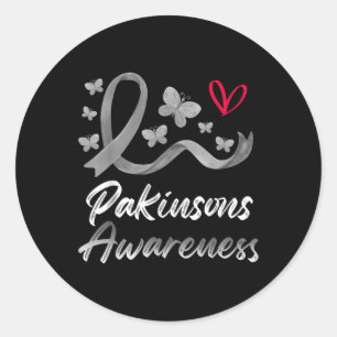 Sticker Rond Parkinsons Sensibilisation Ruban Papillons Cardiol