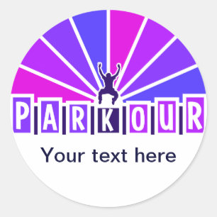 Sticker Rond PARKOUR autocollants, personnaliser