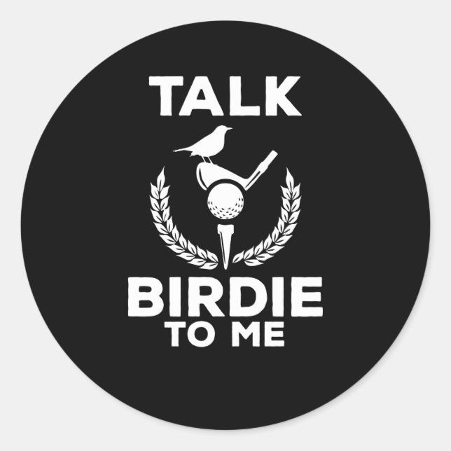 Sticker Rond Parle Mignonne Birdie À Moi Drôle Golf (Devant)