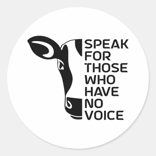 Sticker Rond Parle pour ceux qui n'ont pas de voix (Devant)