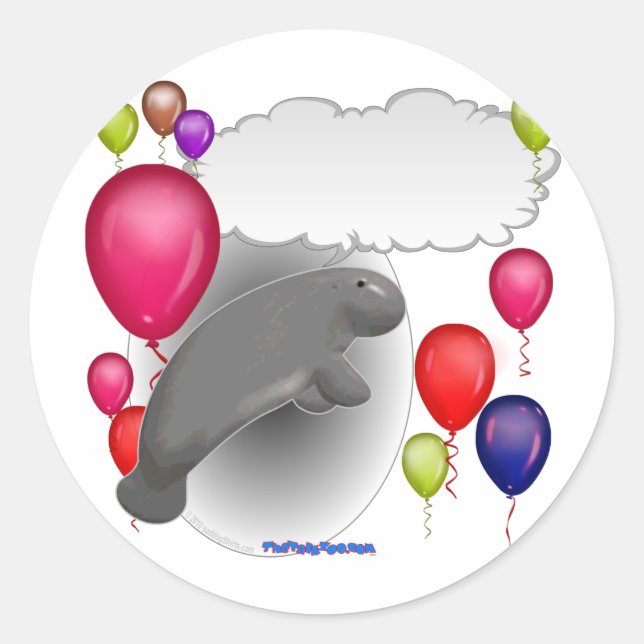 Sticker Rond Parler à Manatee Party (Devant)