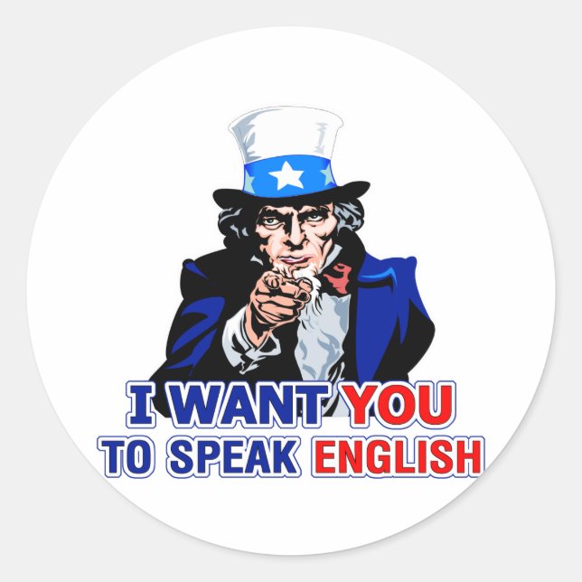 Sticker Rond Parler anglais (Devant)