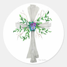 Parlez Croix gris Jésus avec Fleurs