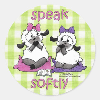 Sticker Rond Parlez doucement agneaux
