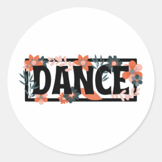 Sticker Rond Parole De Danse Avec Impression Florale
