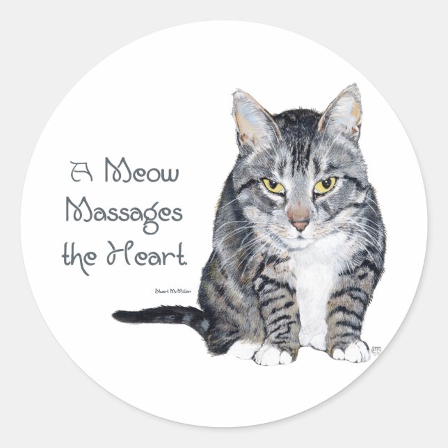 Sticker Rond Paroles de chats de sagesse - Meow (Devant)
