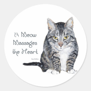 Sticker Rond Paroles de sagesse de chat - Miaou