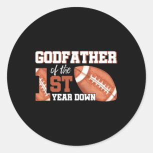 Sticker Rond Parrain De 1 An Anniversaire Football 1er