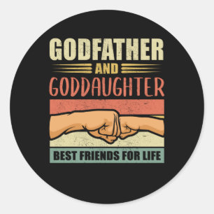 Sticker Rond Parrain Godgirl Godchild et parrain Cadeau