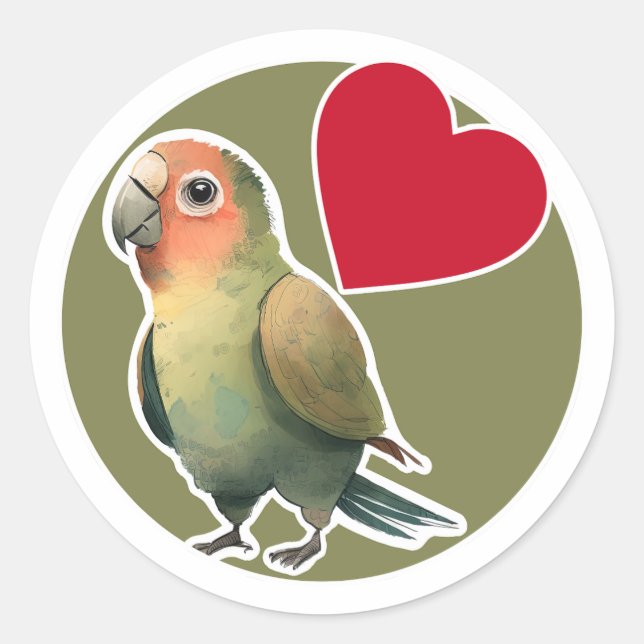 Sticker Rond Parrot mou (Devant)