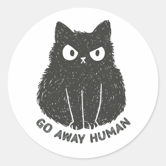 Sticker Rond Pars Humain. En forme de chat (Devant)