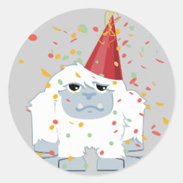Sticker Rond Parti Confetti Yeti