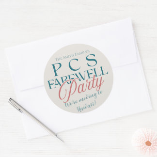 Sticker Rond Parti d'adieu du PCS - Militaire moderne s'éloigne