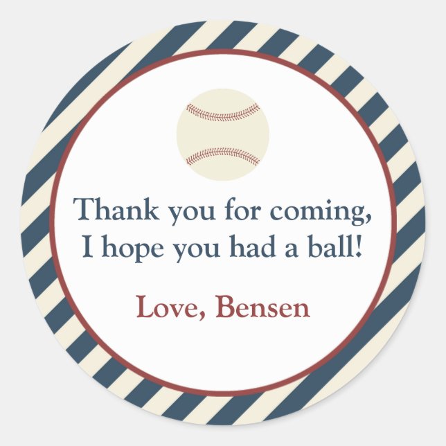Sticker Rond Parti de baseball vintage (Devant)