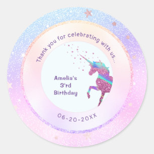 Sticker Rond Parti de la Parties scintillant holographique Unic