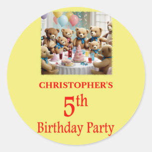 Sticker Rond Parti des Nounours du 5e anniversaire