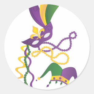 Sticker Rond Parti Mardi Gras