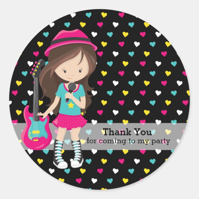 Sticker Rond Parti Rockstar (Devant)