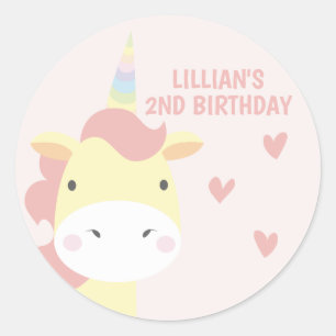 Sticker Rond Parti Unicorn