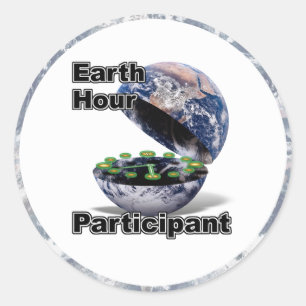 Sticker Rond Participant à l'Heure pour la Terre