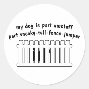 Sticker Rond Partie AmStaff Part Clôture-Jumper