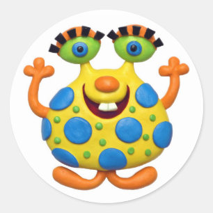 Sticker Rond Partie de monstre